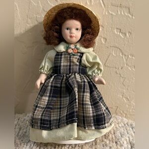 Vintage (90s) Porcelain Country Cottagecore Doll- 6”